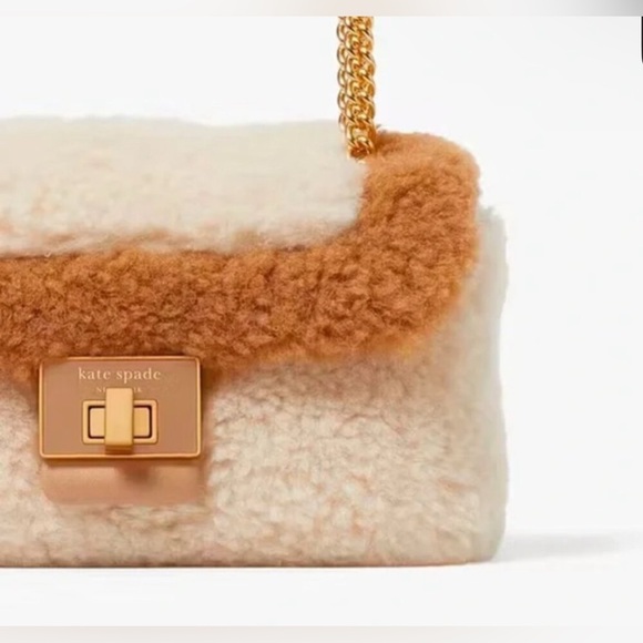 NWT Kate Spade Evelyn Faux Shearling Small Shoulder Crossbody - Picture 2 of 7